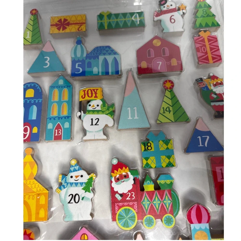 Wondershop Countdown Block Set Christmas Wood Advent Calendar 25pc MulticolorNEW